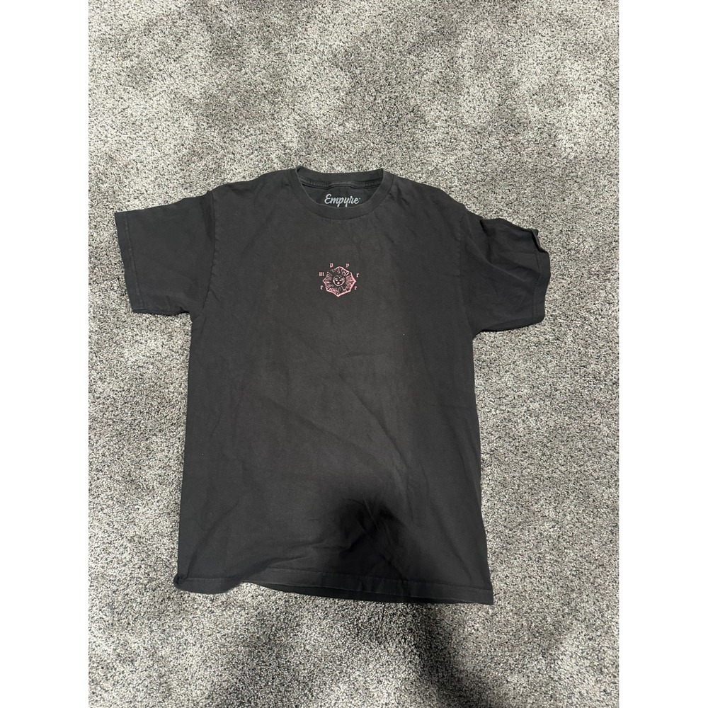 Empyre Mens Graphic T-Shirt Black Medium Sun Logo Renaissance Back Print Tee